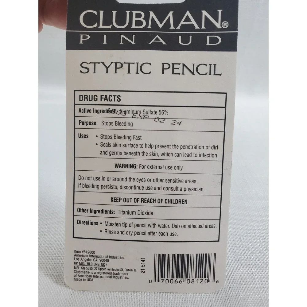 Clubman Pinaud Styptic Pencil Travel Size - 0.33 oz - Brand NEW/Sealed